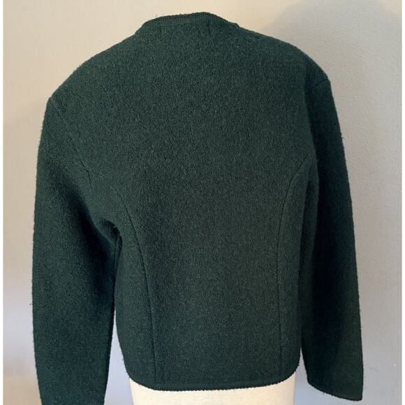 VTG Orvis Sweater Women’s 8 Forest Green Pure Wool Cardigan Silver Buttons Prep - Picture 3 of 11